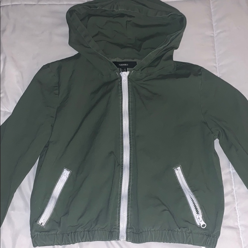 Cropped Army Green Jacket